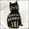 Pinnen broches sieraden zwarte email kattenknop voor kledingtas alsjeblieft de badge van cartoon dier cadeau vrienden c3 drop levering 2