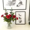 10 Stück echte Rosenblumen, Flanell-Blumenstrauß, Einzelkopf-Rosen, künstliche Blumenstrauß für Hochzeitsdekoration, Heimdekoration, 220406