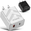 20W Szybki QC3.0 Typ C PD ładowarka UE US UK AC AC HOME HOME WALL WALL ADAPTER DO IPhone'a 12 13 14 15 Samsung Huawei