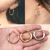 Hoop Huggie Punk Style Boucle D'oreille Déclaration Cartilage Chunky Boucles D'oreilles Grand En Acier Inoxydable Bijoux Femme Cercle Pour Les Femmes 2022Hoop Odet22