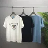 Мужские футболки Дизайнер весна и лето новый дизайн горячий бурение футболка с коротким рукавом мужчины женщины белый черный синий 3 цветной футболки S-XXL 8865
