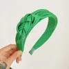 Green Satin Braid Hairbands Women Fresh Soild Color Headbands Ornament Accessories Hair Accessories Wholesale