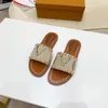 Designer platte dia's sandalen vergrendelt het muilezels slippers zomerleer vrouwen sandaal luxe buiten strandschoenen