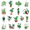 50st/Set Green Plants Small Waterproof Sticker för anteckningsbok Laptop Car Stickers 2345 T2