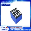 8PCS Liitokala 3.2V 30ah Lifepo4 Batteri Litiumjärnfosfat Prismatiska solceller DIY 12.8V 24V UPS E-Bike AGV-rullstol