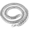 Chaînes 9/11/13/16/20mm de large hommes forts chaîne de lien de bordure cubaine couleur argent poli 316L Bracelet/collier en acier inoxydable chaînes Sidn22