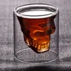 Double wall skull cup Transparent wine whisky tea coffee water mug drinks glass reusable Tool bar accessories 25250ml 220727