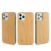 Las más nuevas fundas de teléfono de madera en blanco con grabado personalizable para Iphone 11 12 X XS Max XR 13 Pro Max Series Funda de madera natural Fundas antideslizantes y duraderas al por mayor