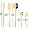Dinnerware Sets Black And Gold Stainless Steel Cutlery Set 30 Pcs. Mnirror SetDinnerware