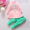 Clothing Sets ExactlyFZ Kids Spring Baby Girls Wave Point Set Cotton Clothes Suit Childern Cartoon 3pcs SuitClothing