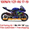 Spuitvormige schimmelbeuringen voor Yamaha YZF-R6 YZF600 YZF R6 R 6 600 CC 17-22 Carrosserie 28no.8 YZFR6 17 18 19 20 21 22 YZF-600 2017 2018 2019 2020 2020 2021 2022 OEM Body Gloss Blue Blauw