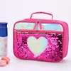 Mode Sequin Kid Lunchväska Aluminium Folie Termisk Isolerad Lunchväska Bärbar Utomhus Picnic Lunch Box Mat Förvaring Tote Box CCE13793