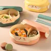 Cute Bento Lunch Box dla Dzieci School Dzieci Japoński Styl Chleb Kanapka Przechowywanie Żywności Pojemniki 780ml XBJK2204