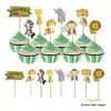 24 Stück Safari Dschungel Party Tier Cupcake Topper Picks Geburtstag Party Dekoration Kinder Baby Dusche Mädchen Gefälligkeiten Cupcake Topper 220815