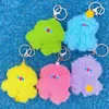 9cm Pompom Plush Doll Keychains Ring Charms Cartoon DIY Car Keyring Holder Cute Figure Toys Key Chains Fashion Women Bag Pendant Jewelry Accessories