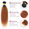 100% jungfräuliches menschliches Haar versauter gerade Haarbündel für Frauen 3/4 PCs T1B/30 Naturfarben Zwei Töne Remy Afro Ombre Yaki Webe Dick End Full Head Factory Outlet