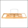 Other Bath Toilet Supplies Home Garden 2022 Bamboo Bathtub Caddy Shower Rack Tub Tray Organizer Book/Pad/Tablet Holder Drop Delivery 2021