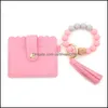 Party Favor Fournitures d'événements Festive Home Garden Sile Perle Bracelet Sac de carte Pu Ta Dhrho