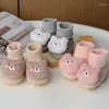 Stiefel geborene Baby Socken Schuhe Boy Girl Bear Kleinkind Erst Walkers Booties Koralle Fleece Komfort Weiche Anti-Rutsch-S￤uglings-Krippenschuheschuhe Stiefel