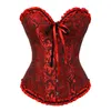 Sapubonv Corset Top Bustier Bustier Overbust Lingerie Renda Plus Tamanho Brocade Mulheres Sexy Vintage Halloween Traje Red Black Green Pink 220524