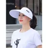 2021 NUOVE donne estate visiera parasole cappello a tesa larga cappello da spiaggia protezione UV regolabile berretto femminile impacchettabile berretti in puro cotone G220301