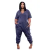 Damen Jumpsuits Designer Plus Size Kleidung Mode Kurzarm Strampler V-Ausschnitt Lange Onesies Einteilige Hosen Sommer Outfits