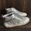 Golden Sneaker Mid Star Deluxe Marka Styl High-Top Women Casual Shoes Cekiny Klasyczne Białe Doustne Brudne Mężczyźni But