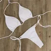 Sommar sexig solid mirco bikini set slips sida gstring thong baddräkt kvinnlig bandage baddräkt Brazlian badkläder Biquini 220621