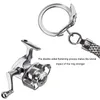 Outdoor Gadgets Alloy Fishing Reel Drum Pendant Keychain Key Ring Mini Miniature Sea Fishing Spinning Wheel