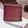 Nw Men's Litchi Pattern Short Wallet Loose Leaf Horizontal Wallet Pu Wallet 220712