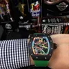 Uxury Watch Date Business Leisure Herren automatische mechanische Uhr ausgehöhlten leuchtende Modeband übertriebene Persönlichkeit Graffiti Trend Roman