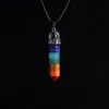 Pendant Necklaces Dowsing Energy Pendulum Necklace Natural Stone Amethysts Lapis Lazuli Faceted Pyramid Amulet Jewelry NecklacesPendant Heal