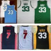 Mens Indiana Eyalet Sycamores Bird #33 Kolej Basketbol Formaları Nation Team Rüya larry #7 Bebek Mavi Vintage Black Valley Lisesi dikişli Gömlek Jersey