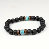 Black Moonstone Beads Bouddha Lava Stone Armband Aromaterapy Diffuser Armband för Men4252531