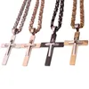 Chaîne byzantine en acier inoxydable Collier de croix de chevalier Bijoux chrétiens Crucifix multicolore Hommes Femmes Chaînes de pendentif de prière biblique