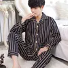 Caiyier Autumn Winter Men Pajamas Set Turnown Collar Long Sleeve Lengeve Sleave Sleepwear Pajama NightPijamas Home Wear 3XL 220426