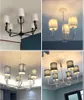 Pendant Lamps Chandelier Lighting With Cloth Lampshades E27 White Chandeliers For Living Room Modern Black Hanging FixturePendant