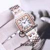 Nouveau 22 mm Petite Panthère deNew 2 mm Petite Panthère WJPN0008 Montre à quartz suisse pour femme Cadran blanc Lunette en diamant Bracelet en or rose F SwissTime TT6X