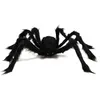 Araignée noire, 30cm/50cm/75cm/90cm/125cm/150cm/200cm, décoration d'halloween, accessoire de maison hantée, décor géant intérieur et extérieur F0720