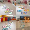 Cartoon Digital Grid Childrens Golg Floor Sticker Wallpaper Door Sticker Selfadhesive Wall Stickers for Kids Room Home Decor 220727