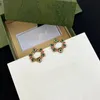 Öronningar för kvinnor smyckesdesigners studörhängen brev guld studs mode lyxys pärla älskar örhänge 925 silver boucles box ny 218w