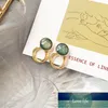 Korean Vintage Green Hong Kong Style Elegant Wild Earrings New Cat's Eye Earrings Personalized Stud for Women Wholesale