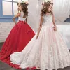 Vintage çiçek kızlar Düğün Akşamları İçin Elbise Prenses Parti Pageant Uzun Elbise Çocuk Elbiseleri Kızlar İçin Resmi Kıyafetler 220707