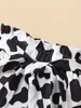 Baby Cow Print Paperbag Waist Belted Shorts SHE