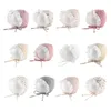 Hair Accessories 12 Styles Born Months Girls Caps Cotton Floral Print Baby Lace Wide Brimmed Sun Hat Summer Bonnets For 0 3 6 Month