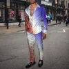 مسارات الرجال 2022 أزياء شارع الشارع نمط قميص 3D الطباعة الطوي
