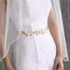 Accessori per abiti da sposa Perle Cinture Foglia d'oro Foglie Fusciacca Perline bianche Fusciacche Ornamento Gioielli Moda donna Cintura con ciondoli Nastro avorio viola
