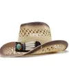 100% naturalny słomkowy kapelusz kobiety ręcznie robione splot Kowbojowe czapki na Lady Tassel Summer Western Sombrero Hombre Beach Hats