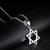 Pendentif Colliers RIR Juif Magen Étoile De David Collier Hommes/Femmes Bat Mitzvah Cadeau Israël Judaica Hébreu Bijoux Hanukkah Couleur Argent