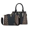 Ladies PU кожаная сумочка с двумя предметами большие мощность мессенджеры высококачественная роскошная бренда женская модная сумка для плеча